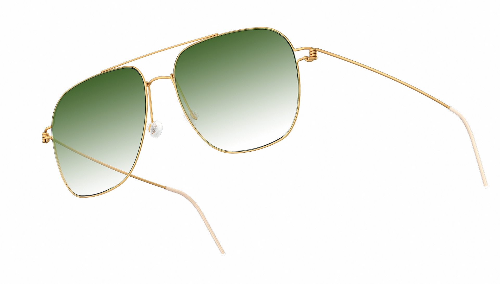 LINDBERG sun titanium, Modell 8210, goldene Sonnenbrille mit getönten Gläsern in Grün SL82