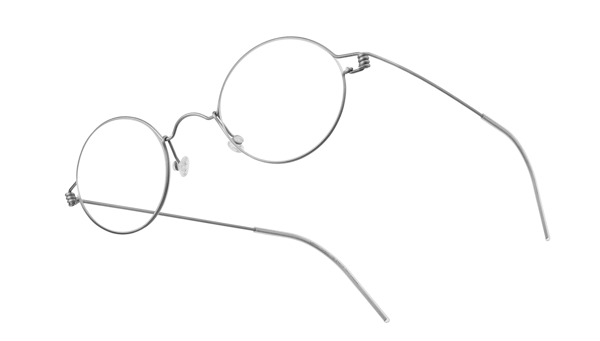 LINDBERG air titanium rim round silver circle glasses in model Corona colour 10