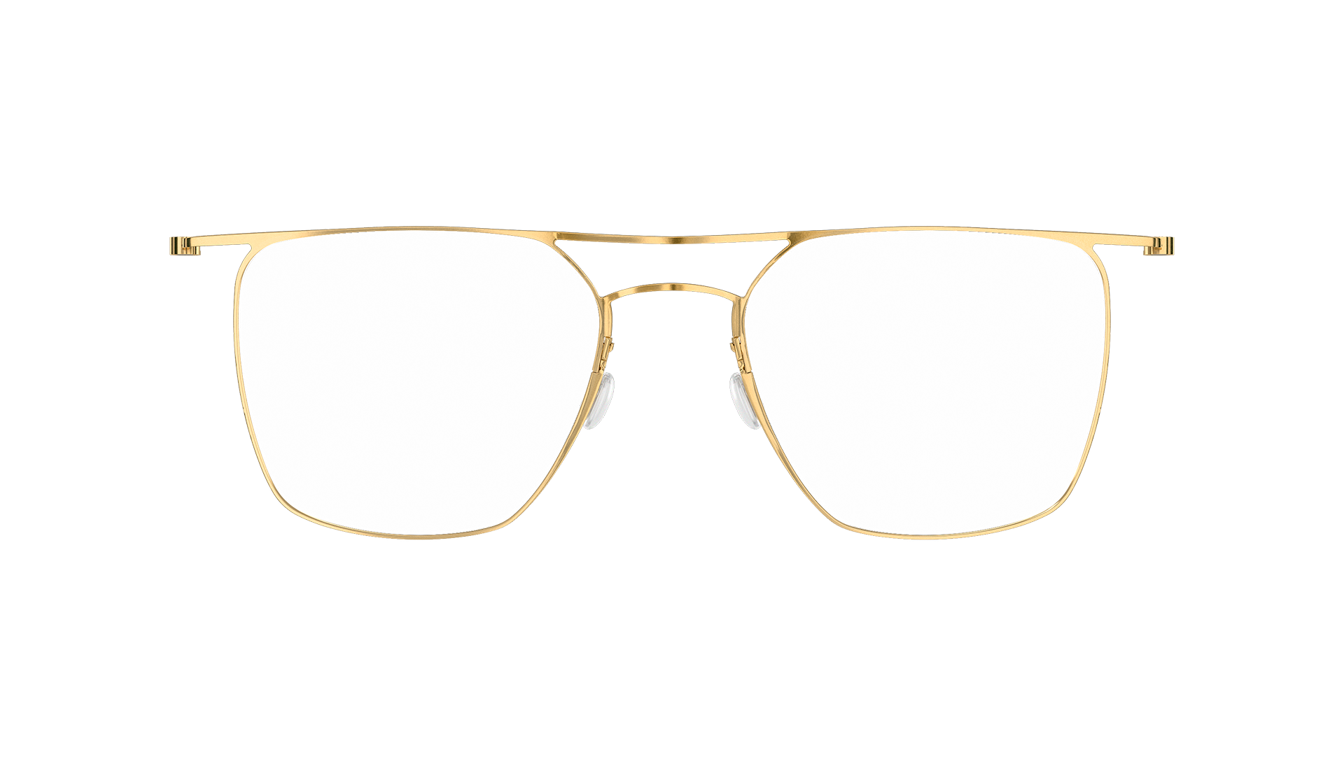 LINDBERG thintanium gold double bar titanium glasses in a square shape Model 5502 PGT